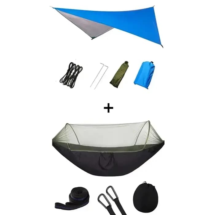 Hamac de Camping Portable Pop-Up avec moustiquaire et abri solaire, hamacs balançoire Parachute, ham