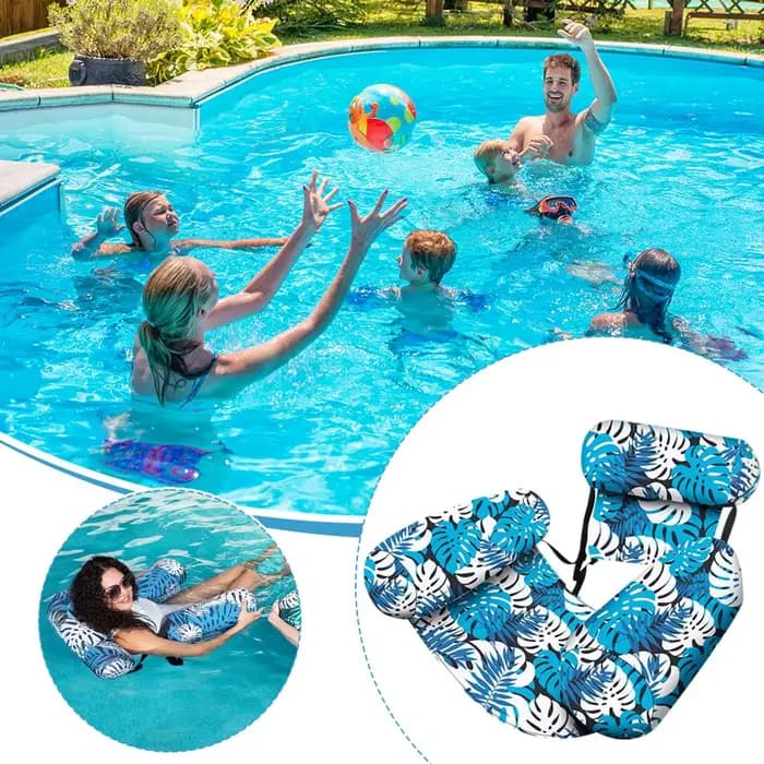Chaise flottante gonflable avec dossier, hamac flottant pliable, siège flottant pour piscine, plage et fêtes au lac