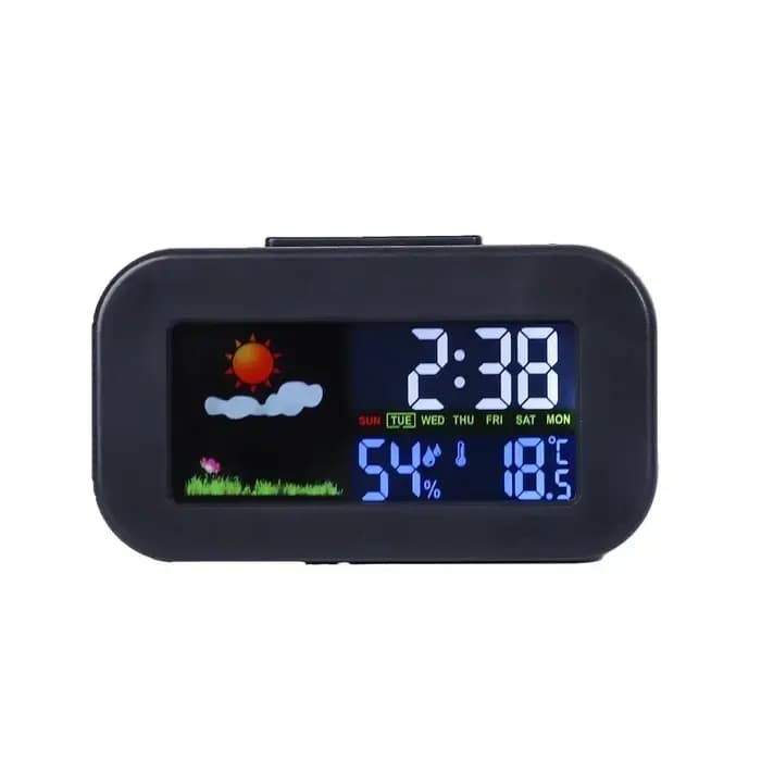 Horloge de station météo avec affichage couleur – Moniteur de température et d'humidité