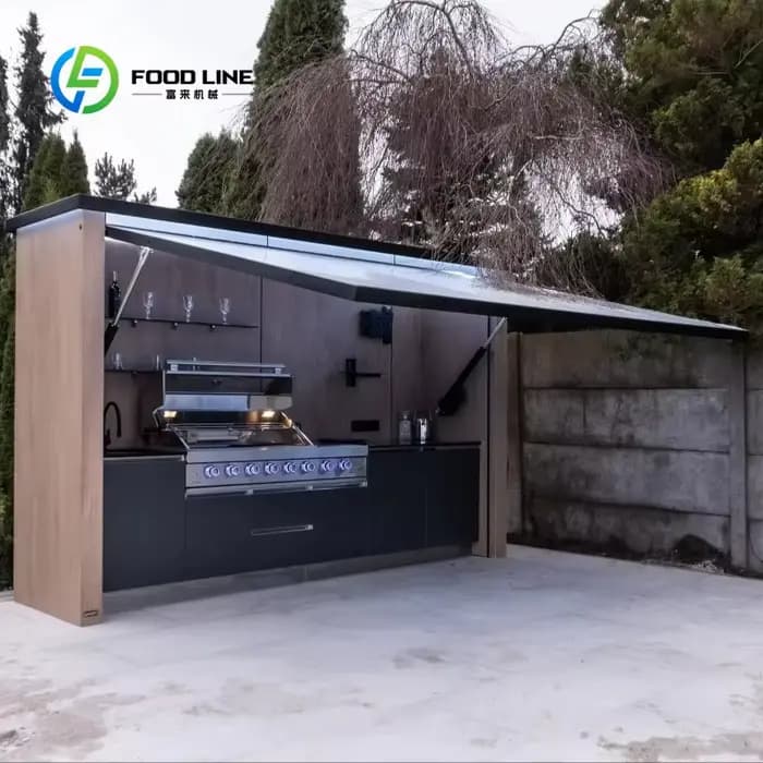 Cuisine extérieure compacte chic personnalisable pour balcon, barbecue pour petit espace d'apparteme