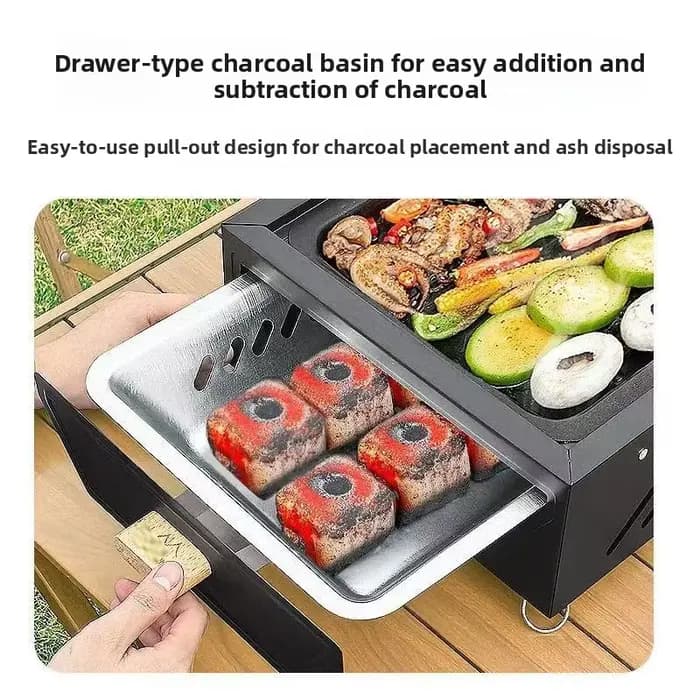 Camping cour Barbecue Grill extérieur Portable charbon de bois