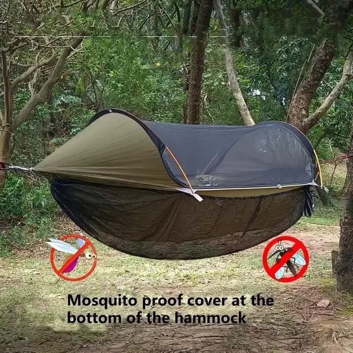 Hamac de camping avec moustiquaire inférieure amovible