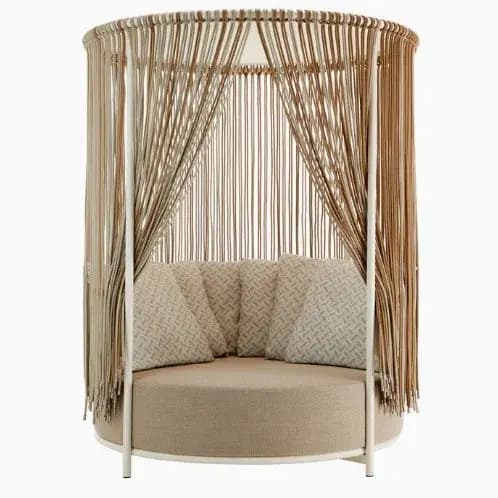 Chaise longue ronde d'extérieur de style européen