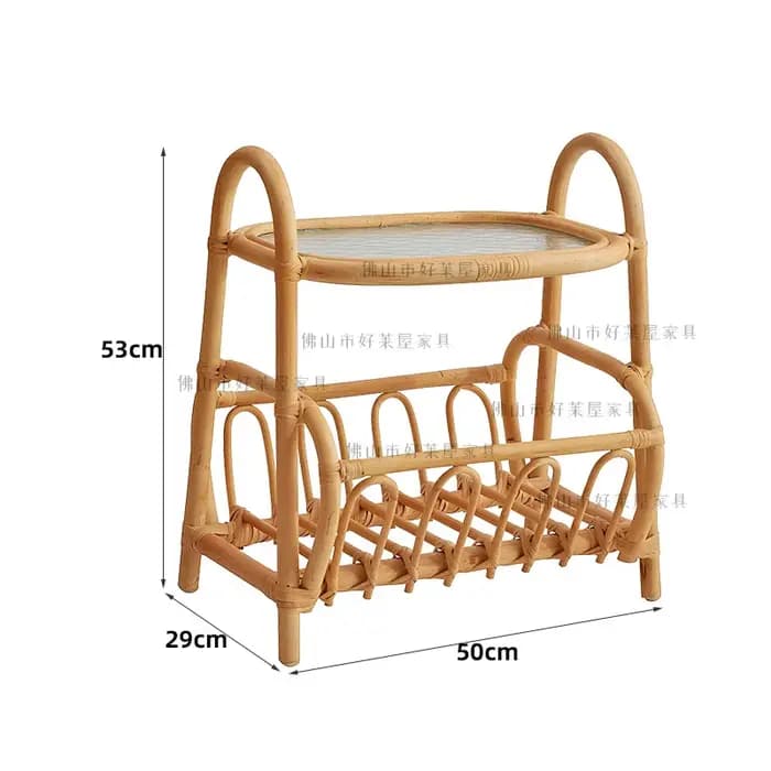 Table basse de rangement en rotin MOMO