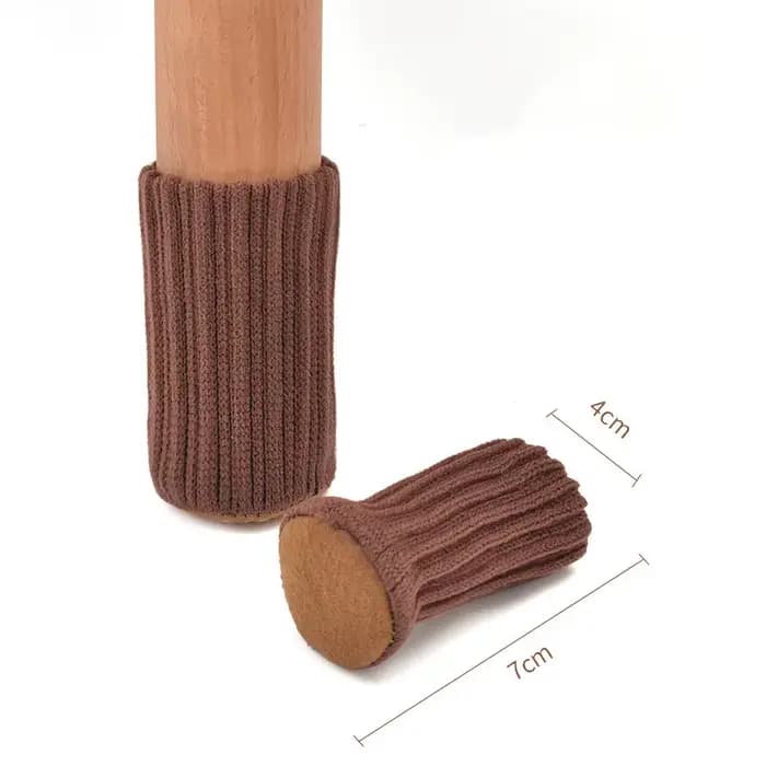 4/24Pcs Tricot Chaise Jambe Couvre Table Pied Chaussettes Antidérapant Protecteurs De Plancher Tampo