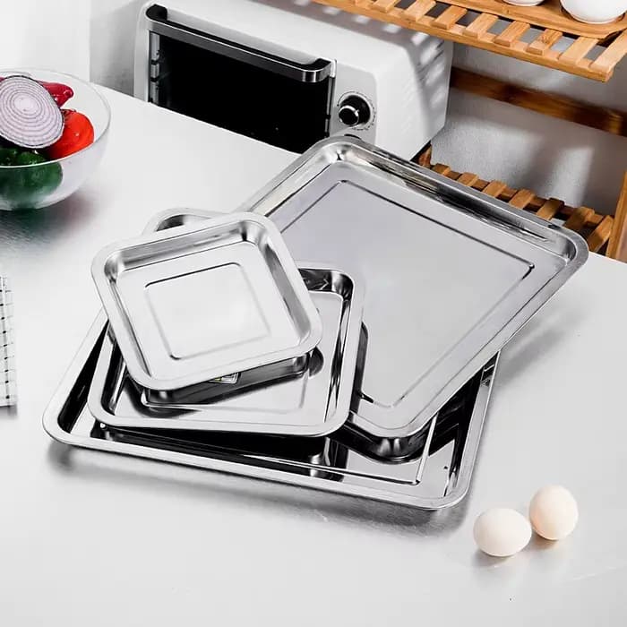 Plateau de service durable en acier inoxydable ; Idéal pour le barbecue