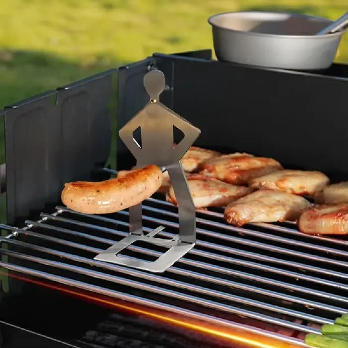 Grille à saucisses amusante en acier inoxydable pour barbecue
