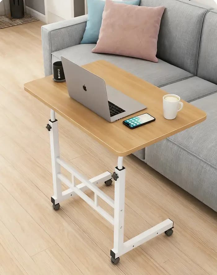 Table d'appoint réglable et confortable pour ordinateur portable, plateau repas pour manger sur lit ou canapé, lecture, 60x40cm
