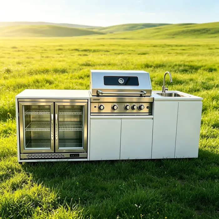 Cuisine extérieure professionnelle en acier inoxydable pour jardin et patio