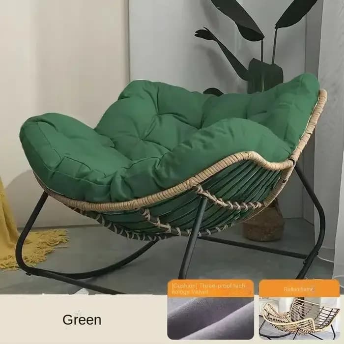 Fauteuil à bascule Papasan en rotin surdimensionné de luxe