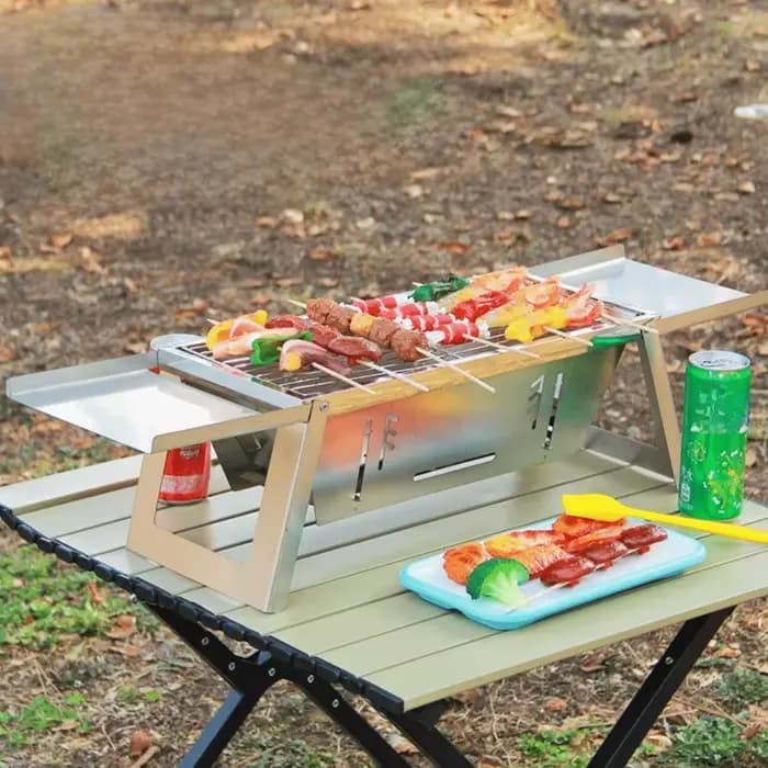 Réchaud à barbecue pliable en acier inoxydable