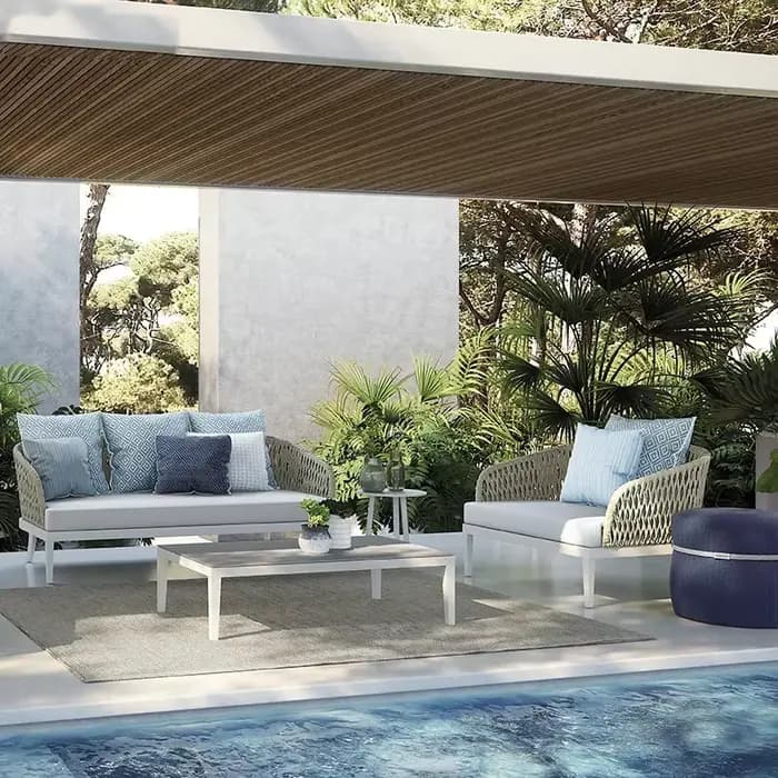 Jardin métal rotin tissé cour balcon