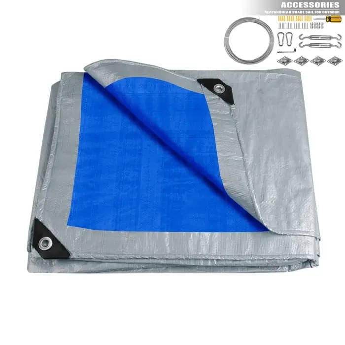 Grande bâche PE imperméable, couverture en feuille avec œillets renforcés, bâches imperméables pour piscine, caravane, couvertures de meubles de jardin