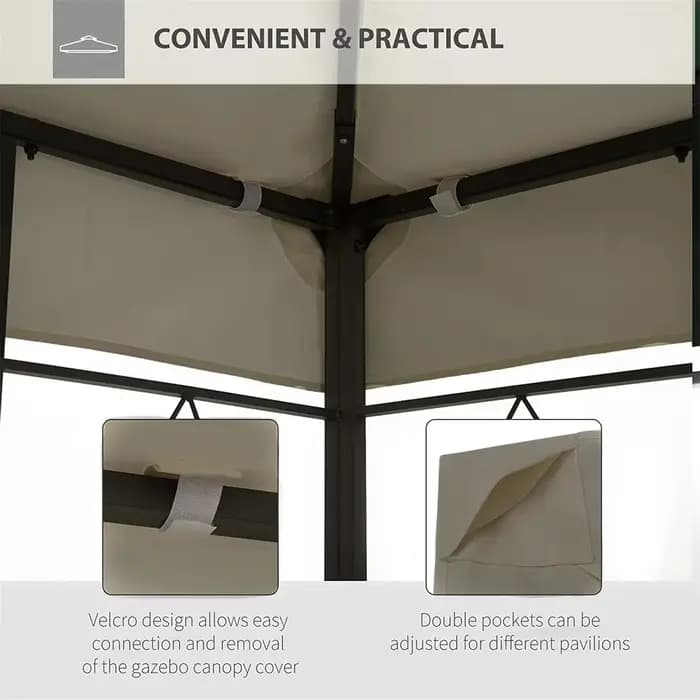 2.5x2.5m extérieur jardin Parasol tissu Gazebo auvent