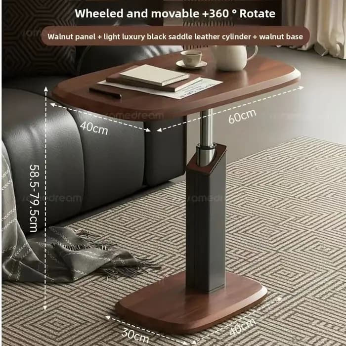 Table de lit d'appoint réglable multifonctionnelle, bureau rotatif réglable en hauteur pour ordinateur portable, mobilier de bureau d'étude à domicile