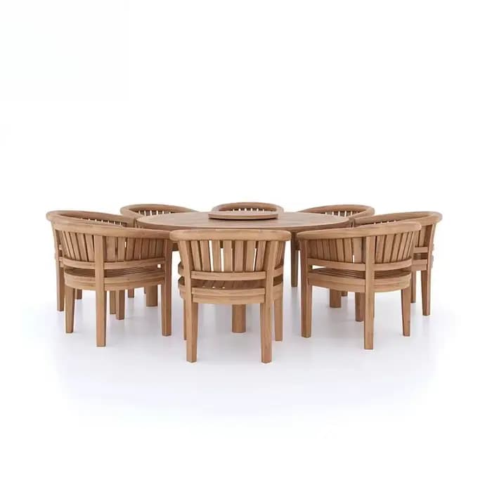 Ensemble de meubles de Patio modernes, ensemble de Table d'extérieur ronde en bois de teck massif, e