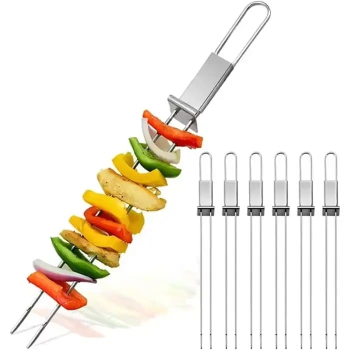 Brochettes de Barbecue à Double aiguille en acier inoxydable