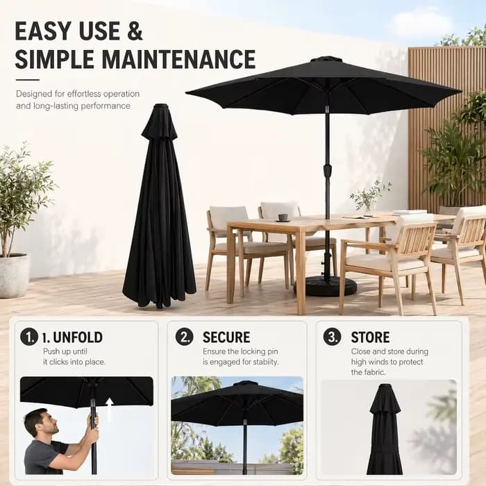 Tissu de rechange pour parasol de jardin extérieur