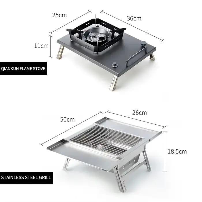 IGT Table pliante 304 en acier inoxydable série IGT ensemble Portable en plein air vacances fête Cam