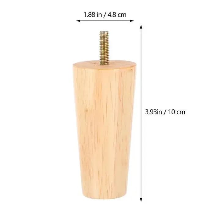 4 pièces pieds de meubles en bois massif hauteur 10/12/15CM droit robuste conique canapé-lit armoire Table chaise meuble