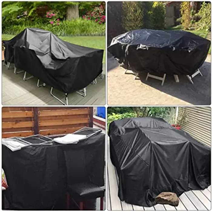Housse de meubles de Patio imperméable et robuste 210D, rectangulaire, pour jardin, pluie, neige, ex