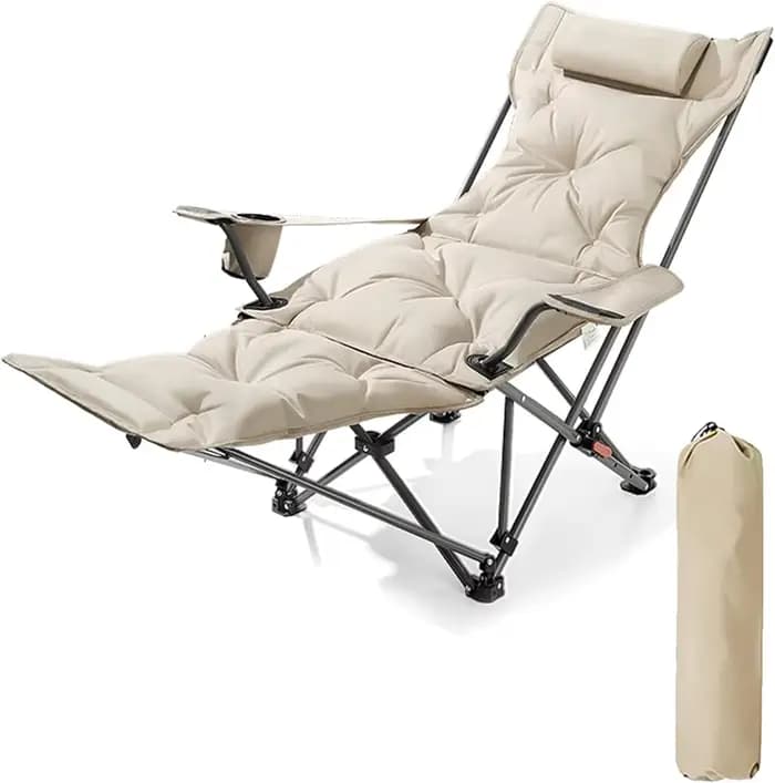 Chaise de camping pliable avec accoudoirs