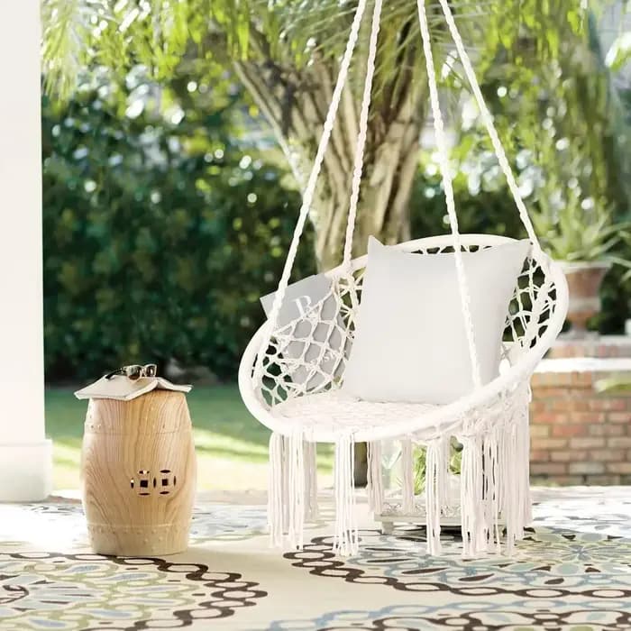 Chaise de hamac en macramé