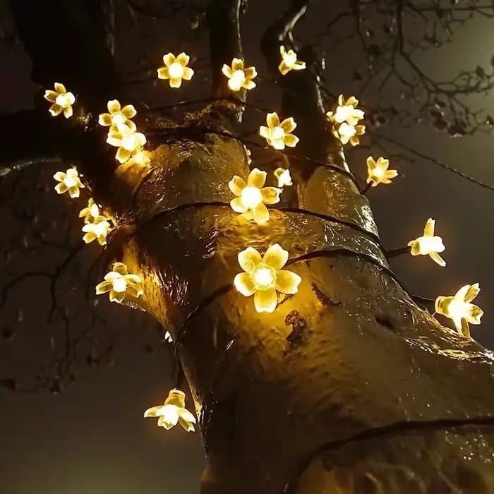 10 M/7 M chaîne solaire lumières de noël en plein air 100/50/20LED 8 Mode étanche fleur jardin fleur