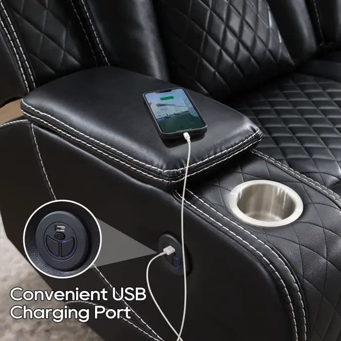 TODRANI Canapé inclinable électrique 0 gravité avec chargeur sans fil, lampadaires LED, lampe de lec
