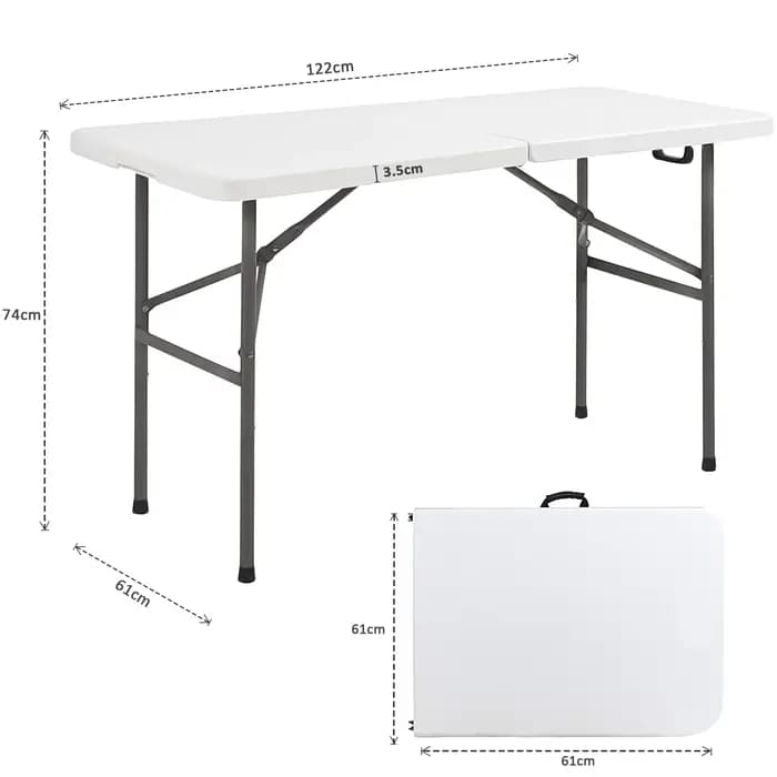 Table à manger de jardin pliable et Portable de 4/6 pieds