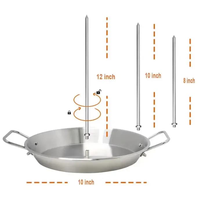Brochette verticale en acier inoxydable pour gril