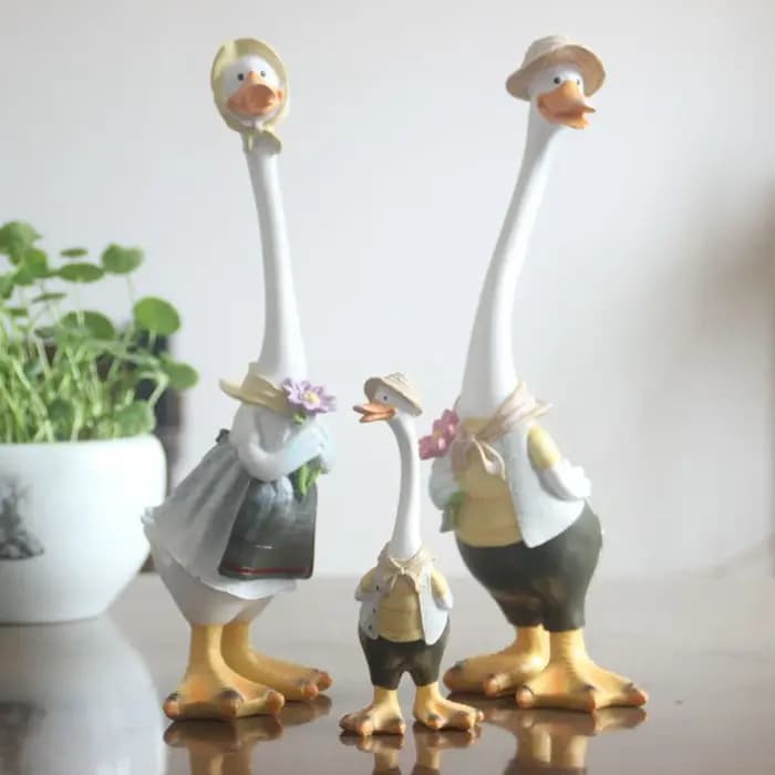 Statue de jardin en résine, figurines de canards, famille de canards, ornements de cour, œuvres d'art, sculptures d'animaux, décoration moderne pour la maison