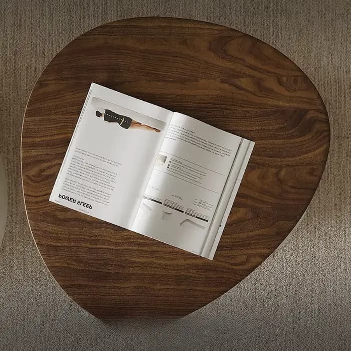Glamour moderne plateau Table basse luxe Salon italien Beige ovale Tables d'appoint ronde empilable