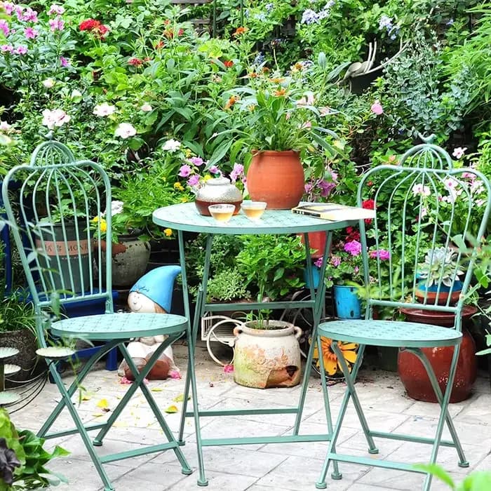 Chaises de jardin en fer pour cour extérieure