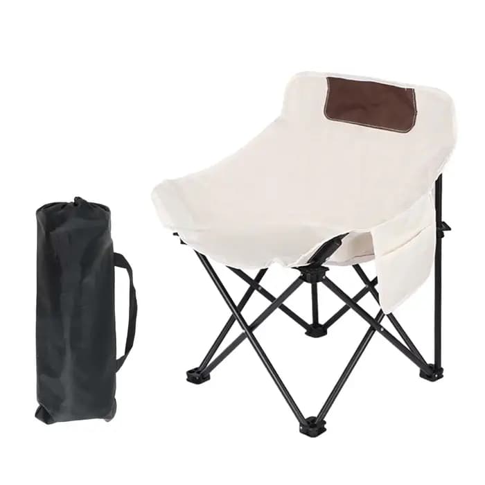 Chaise de camping pliable avec sac de rangement et poche