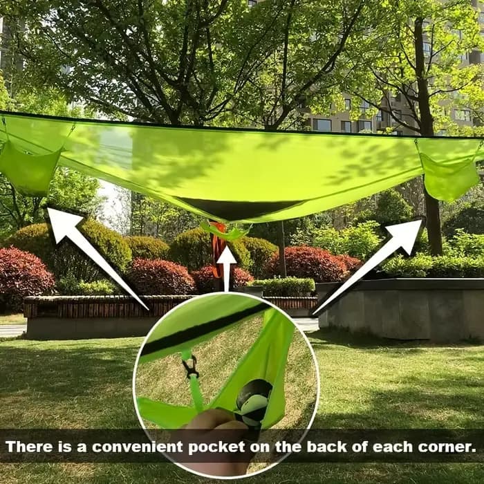 Hamac triangulaire portable en maille légère pour plusieurs personnes