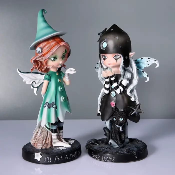 Fée magique jardin ornement Figurine résine décor cadeau aile fée Figurines Collection