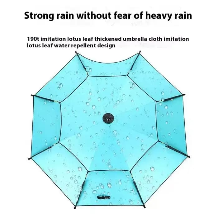 Parasol pliant double couche de 2.2M, parapluie de camping en plein air, outil de pêche, pare-soleil