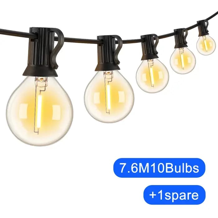 G40 LED guirlande extérieure boule lumières 7.6 M/20 M incassable Patio