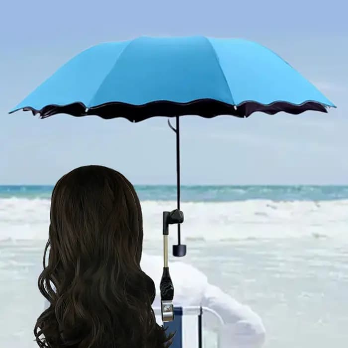 Parasol de plage réglable avec pince en Polyester imperméable