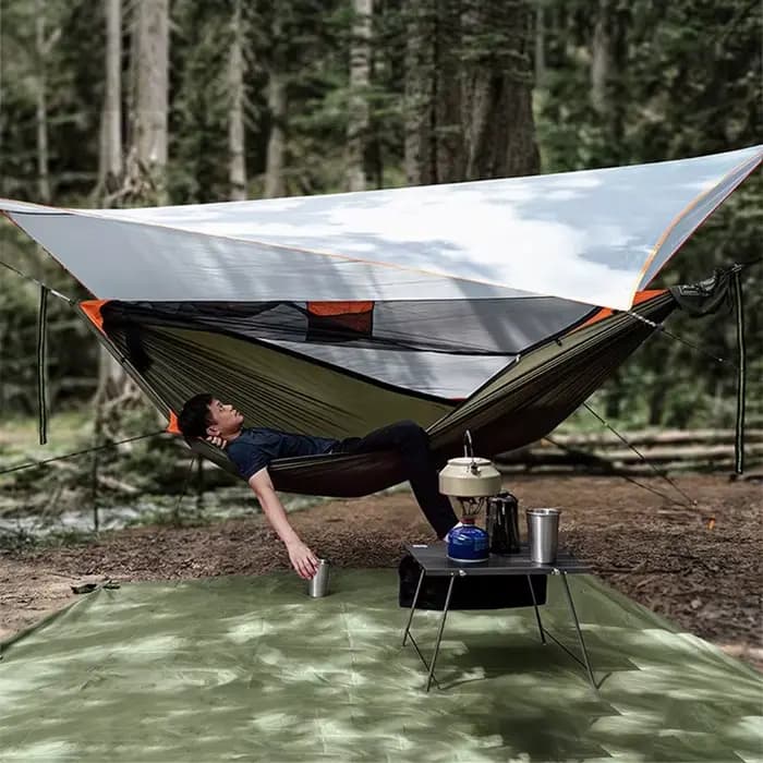 Hamac de Bushcraft à Déploiement Rapide TRAVELER avec Moustiquaire
