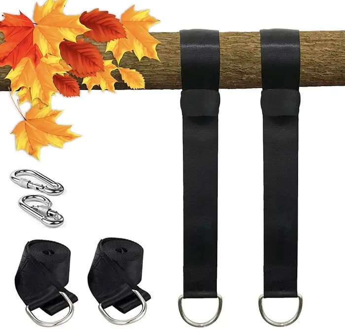 Une paire de Kit de suspension de balançoire d'arbre, sangles de hamac pour Camping, capacité de cha