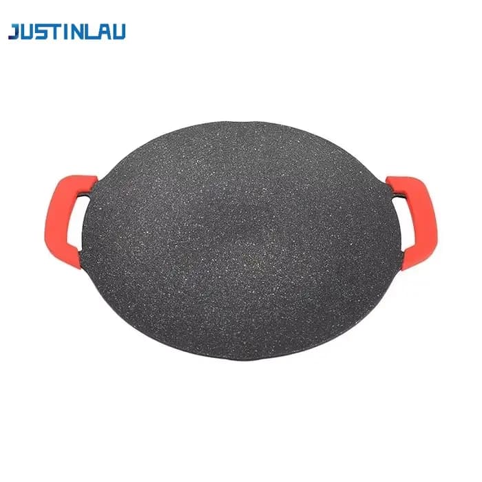 JUSTINLAU antiadhésif Barbecue plat gril poêle ronde