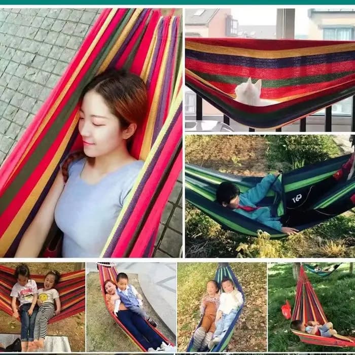 Hamac simple large en toile épaisse pour camping en plein air
