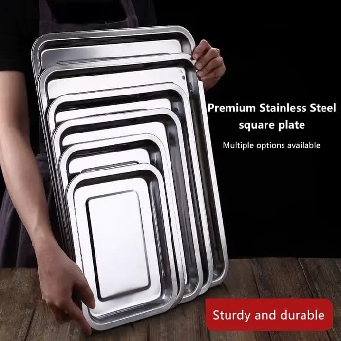 Plateau de service durable en acier inoxydable ; Idéal pour le barbecue