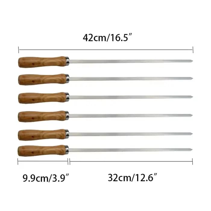 Brochette de Barbecue en acier inoxydable de 42cm