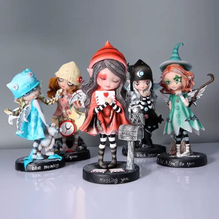 Fée magique jardin ornement Figurine résine décor cadeau aile fée Figurines Collection