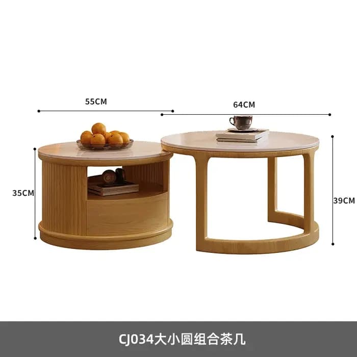 Table basse ronde en pierre