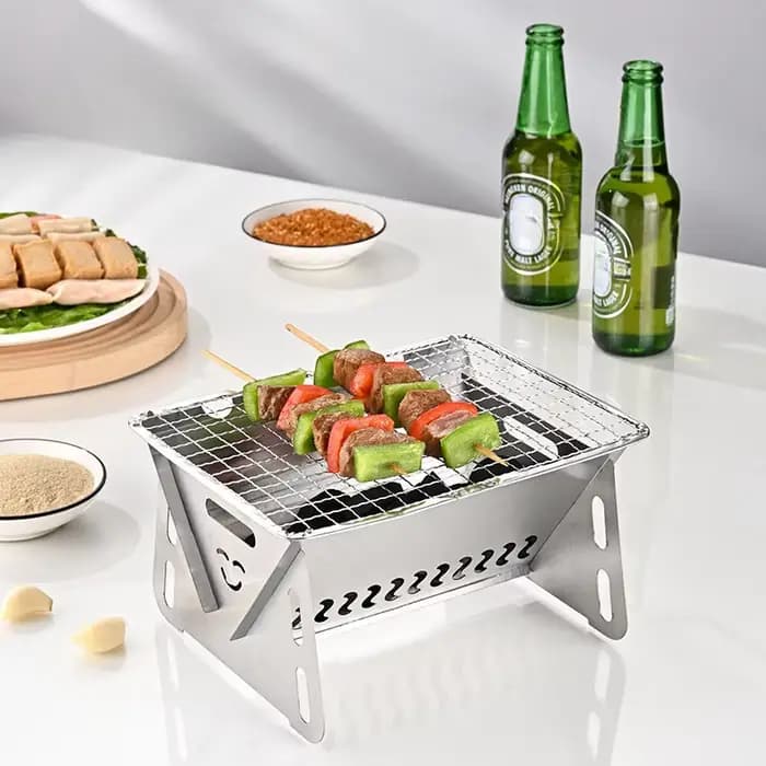 Poêle de Barbecue pliant d'extérieur en acier inoxydable