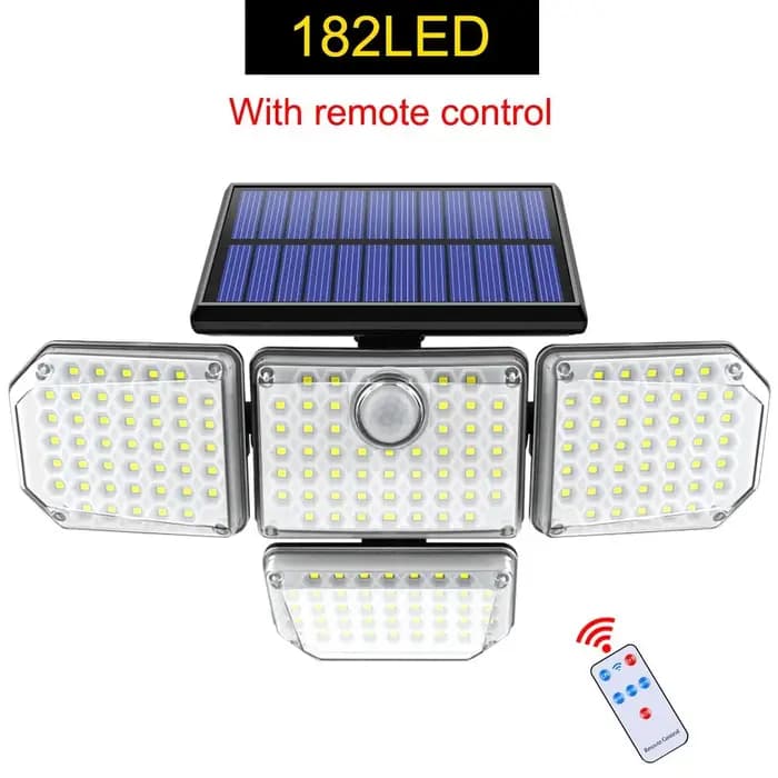 Projecteur de sécurité solaire à 182/112 LED